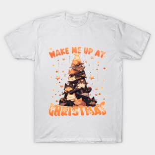 Wake Me Up at Christmas - Catmus Chrismas Tree T-Shirt